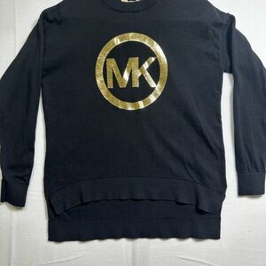 Michael Kors Black Sweater with Gold Logo